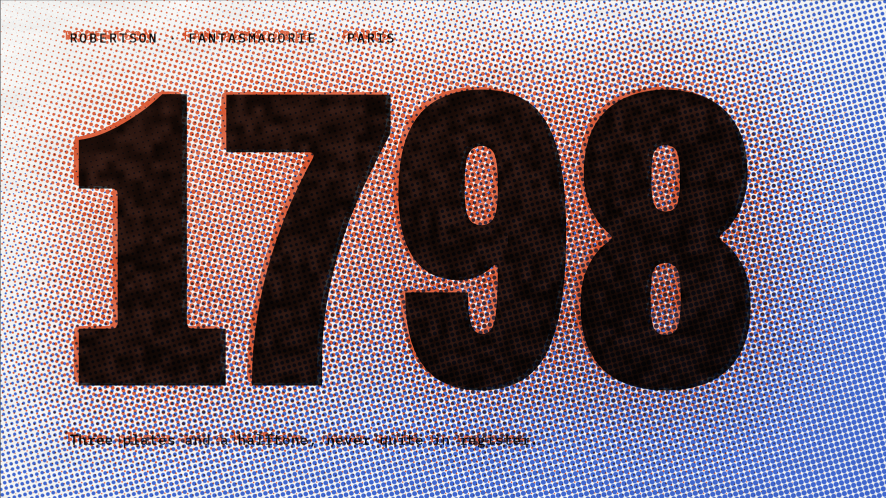 1798, a slide set as three misregistered plates with a halftone